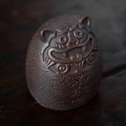 Purple Clay Tea Pet Ornaments Shigandang Tiger 6.3cm Sculpture Crafts Teaware