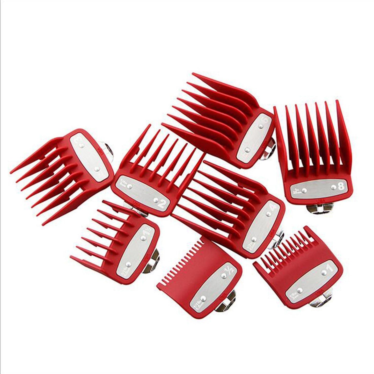 8PCS Hair Clipper Cutting Guide Combs With Metal Clip Replacement Tools For WAHL