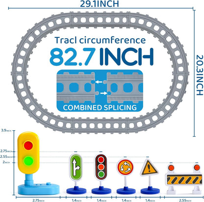 Electric Train Set for Toddlers with Steam Spray|Light&Music Magnetic Car Toy wi