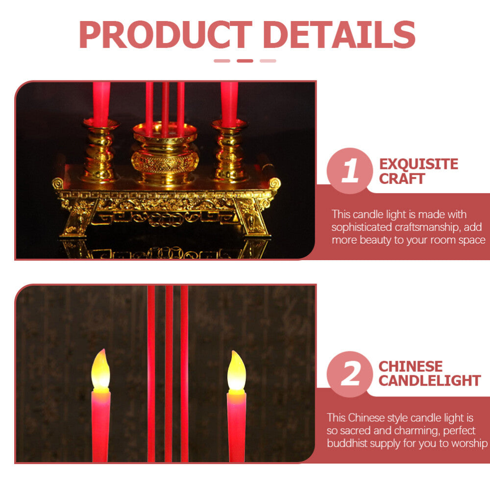 LED Plastic Incense Burner Taper Candlesticks Chinese Tealight