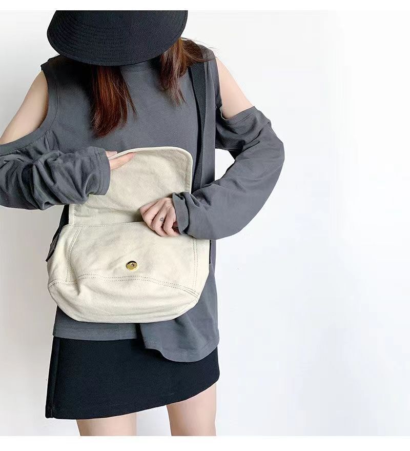 Canvas Preppy Style Messager Handbags Single Shoulder Crossbody Bag 30*20*15 CM