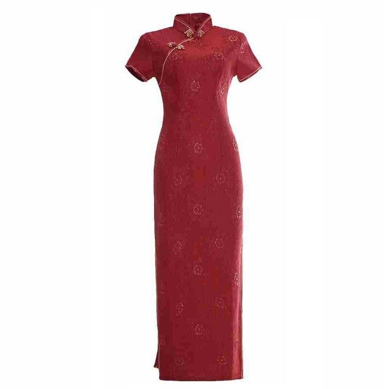 Women Summer Qipao Dress Chinese Traditional Lace Cheongsam Wedding Party Gowns