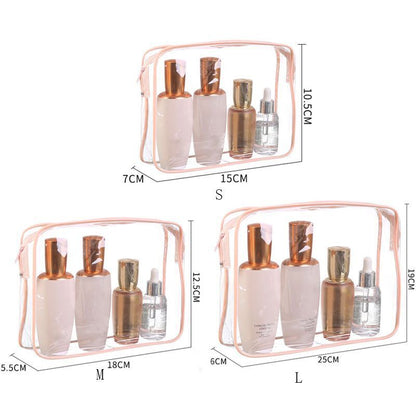 Waterproof PVC Cosmetic Bag Travel Transparent Makeup Storage Purse 6*18*12 CM