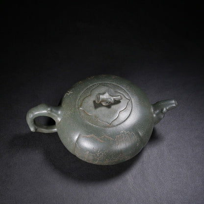 Chinese Yixing Zisha Clay Handmade Exquisite Teapot （柿扁 盖款：唐风芝印）