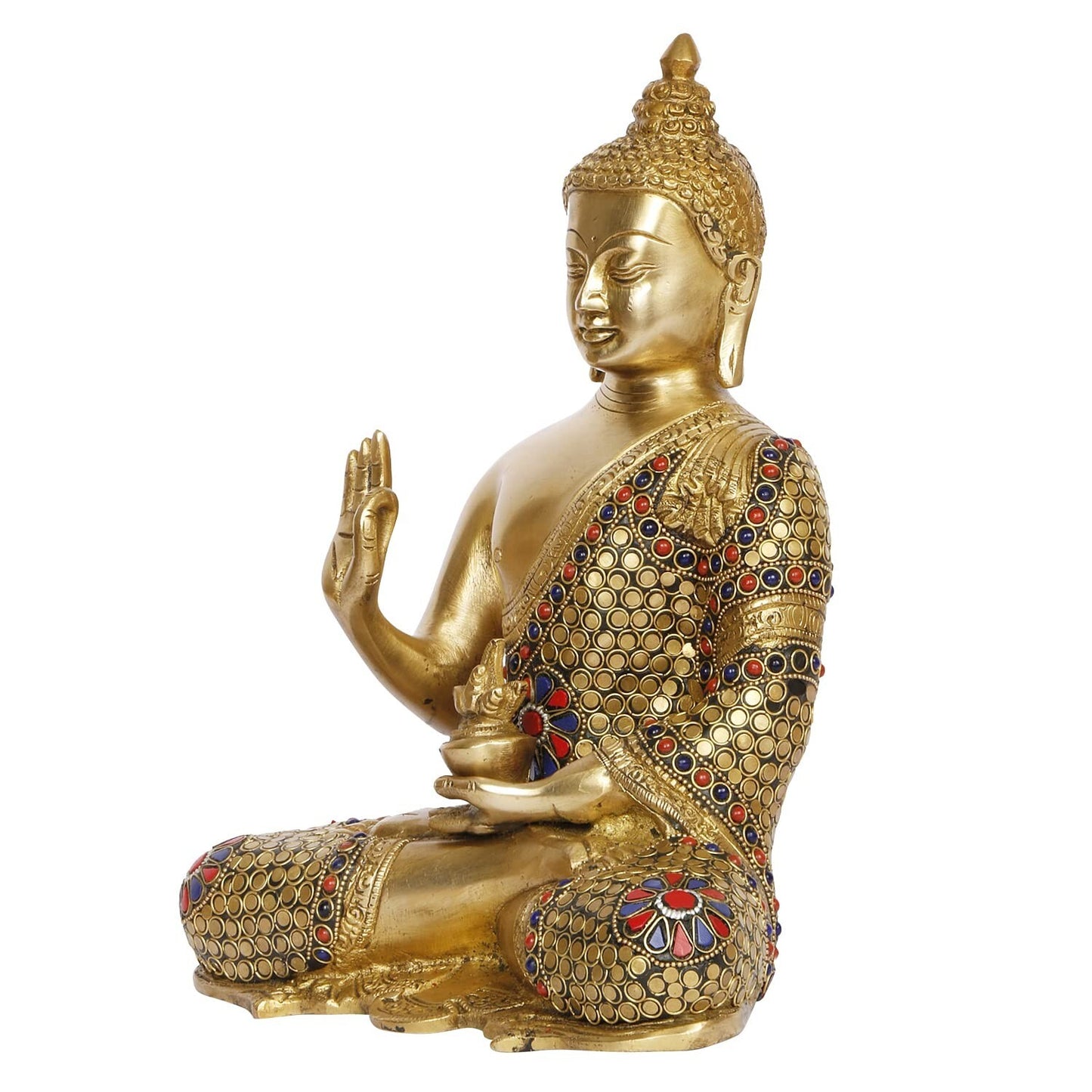 Brass Lord Blessing Gautam Buddha Idol Statue Figurine Home Decor