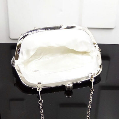 Chain Evening Bag Silver Wedding Bags Bride Women Party Handbag Clutch