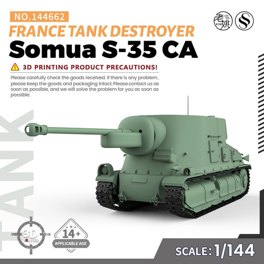 SSMODEL SS144662 1/144 Military Model Kit France Somua S-35 CA Tank Destroyer