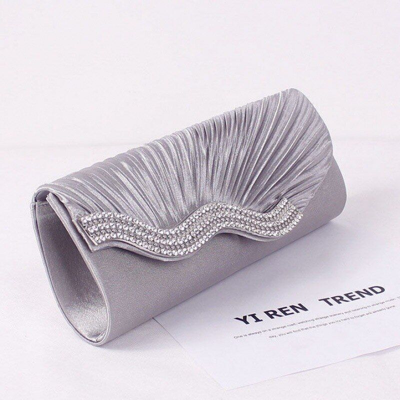 Women Rhinestone Evening Bag Fashion Purse Envelope Chain Clutch 27*10*5 CM Bags