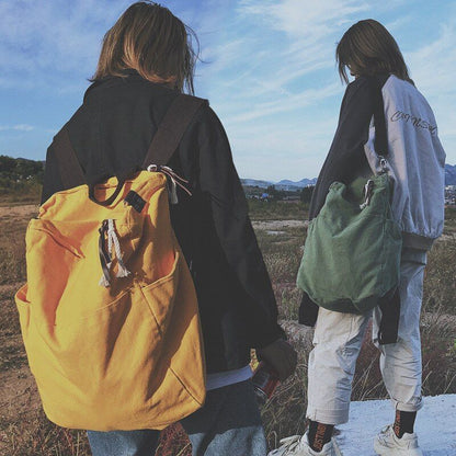 Backpack High Capacity Travel Purse Laptop Canvas Women Schoolbag 20-35 L Zipper