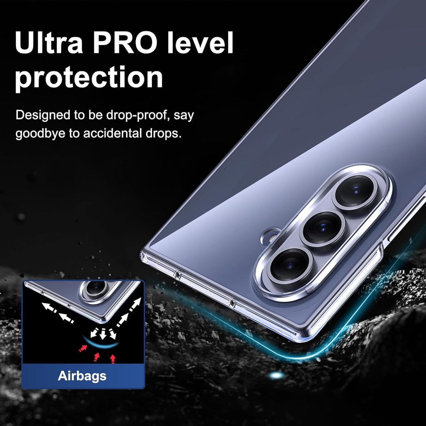 for Samsung Galaxy Z Fold 7 Case Clear,Galaxy Z Fold 7 Case with Screen Protecto