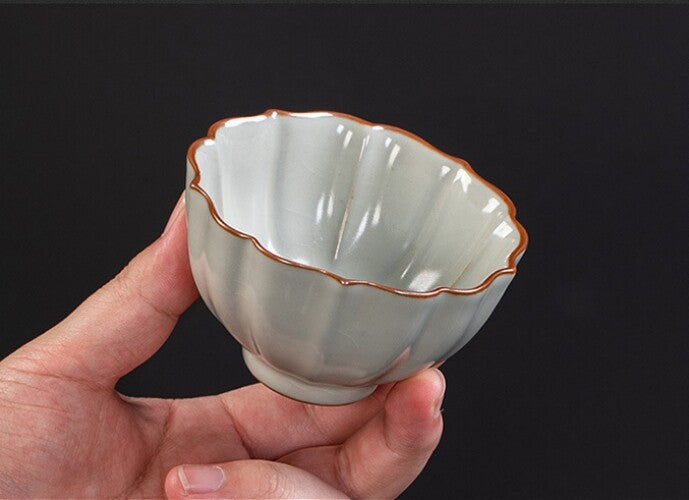 Boutique Ruyao Craft Tea Cup One Piece Crackle Glaze Porcelain Master Cup Marked