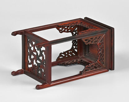 Natural Rosewood Rack Shelf Stand Pot Bonsai Statue Art Stone Display Base Decor