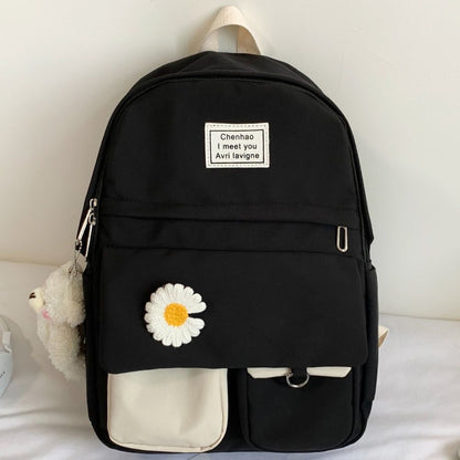 College Student Backpack Flower School Bags Book Backpack Nylon Bags 29*14*43 CM
