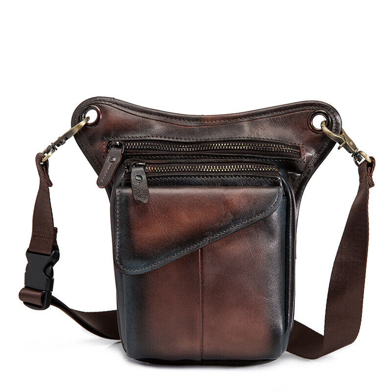 Real Leather Casual Shoulder Messenger Bag Fashion Waist Belt Pack Drop Leg Bag