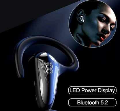 Wireless Bluetooth 5.2 Earpiece Headset Driving Trucker Earbuds Noise Cancelling