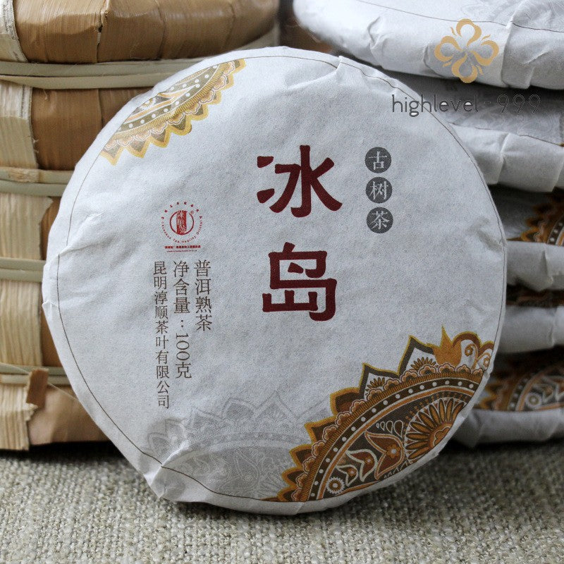 100g Yunnan Bingdao Ripe Pu'er Tea Ancient Tree Cake Aged Pu'er