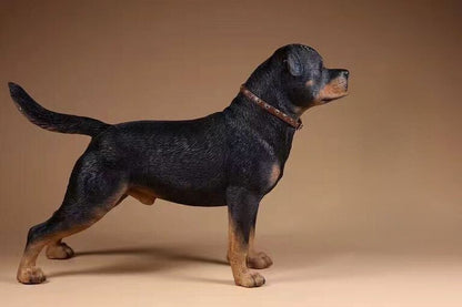 9" Realistic Rottweiler Stand Dog Life Like Figurine Statue Home