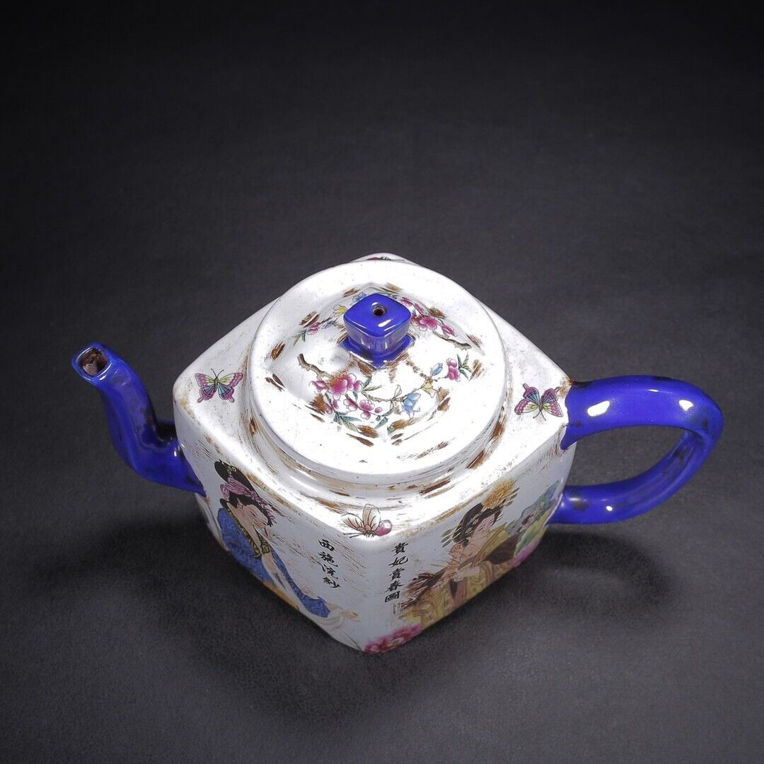 l-0Chinese Yixing Zisha Clay Handmade Exquisite Teapot （四大美女 底款：金鼎商标）