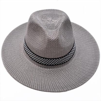 Men Women Straw Jazz Fedora Hat Trilby Cuban Sun Cap Panama Short Brim Summer*US