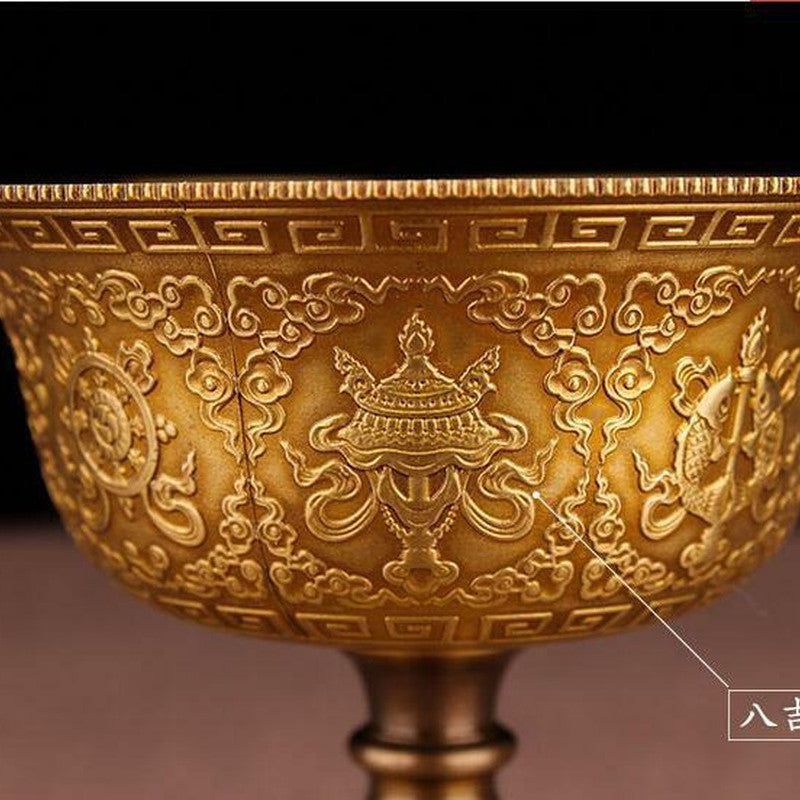 8.5cm Tibetan Buddhism Pure Copper Supply Lamp Buddhist Altar Butter Lamp Holder