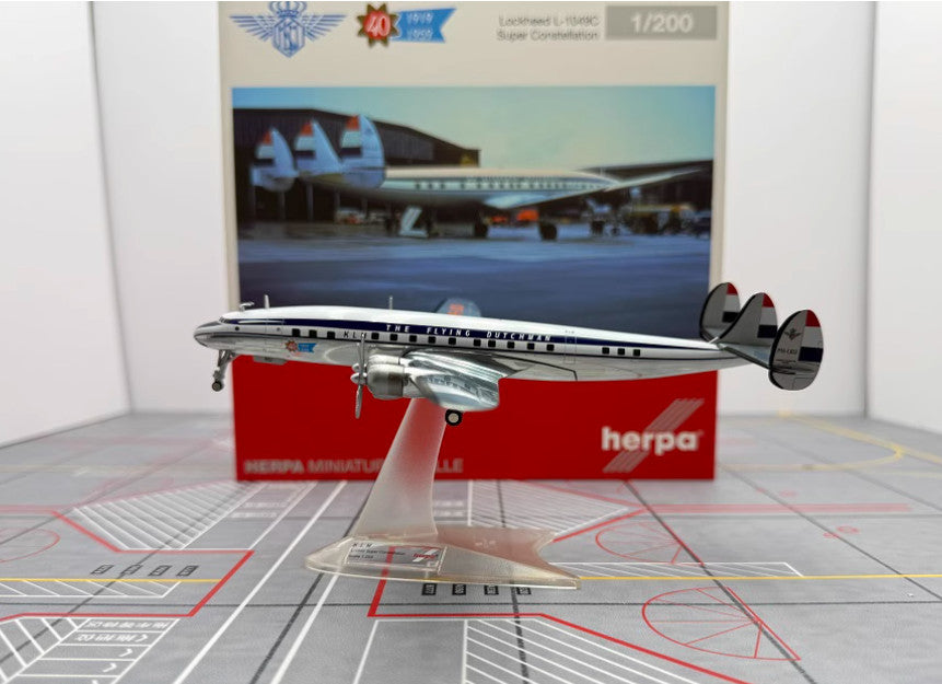 1:200 Herpa KLM Lockheed L-1049G Passenger Airplane Diecast Aircraft Plane Model