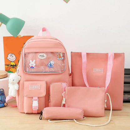 Set Girls Student School Bag Girls Schoolbag Book Bags Women Travel Backpack