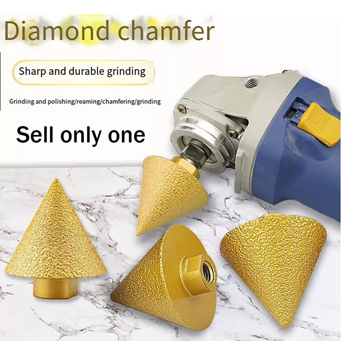 New M14 57° Diamond Chamfer Bits Kit Milling Tile Cutter Marble Concrete Hole