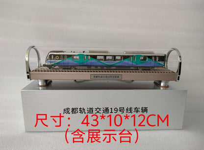 1:68 43CM Chengdu Metro Line 19 Passenger Car Trains Vehicle Diecast Model