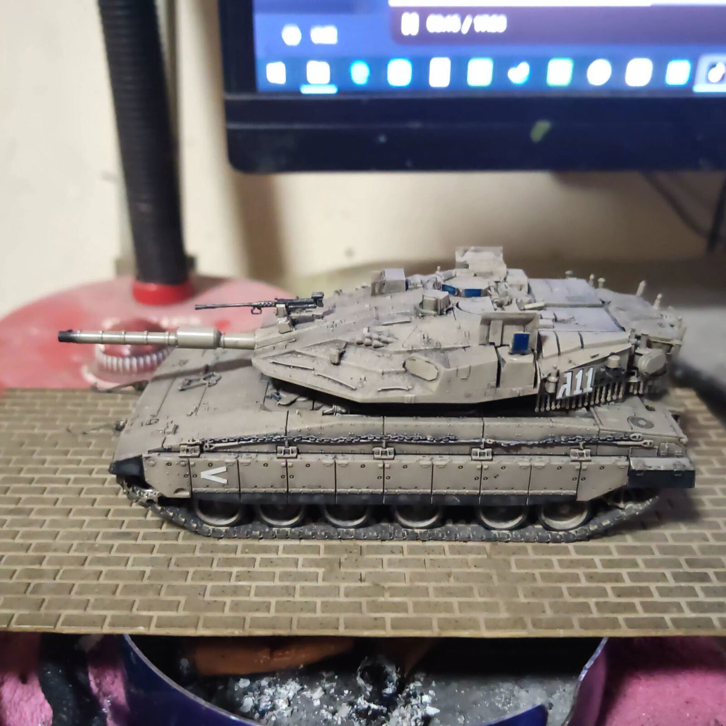 Homemade 1/72 Israeli Merkava 4M Main Battle Tank Finished Model Ornament