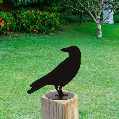 1pc Raven Garden Stake, Metal Silhouette Yard Sign With Stake