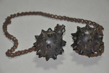 Old China Bronze Ancient War Arms Armament Meteor Hammer Statue