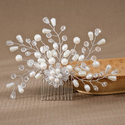 Women Hair Combs Korean Fashion Pearl Handmade Hairpins Clip DIY Styling Jewelry