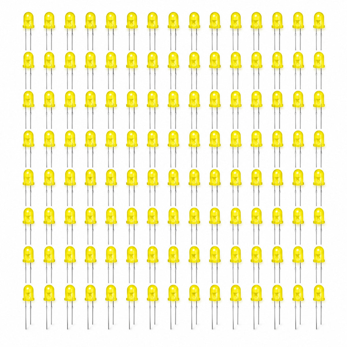 10mm Jumbo Round Yellow Diffused LED, 2-Pin Through-Hole, 1.8–2.2V 20mA - 100...