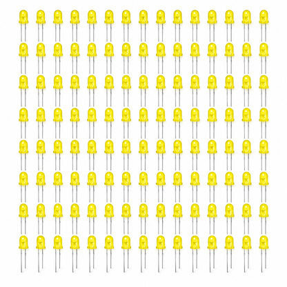 10mm Jumbo Round Yellow Diffused LED, 2-Pin Through-Hole, 1.8–2.2V 20mA - 100...