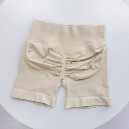 Seamless Ribbed Yoga Shorts Scrunch Lift