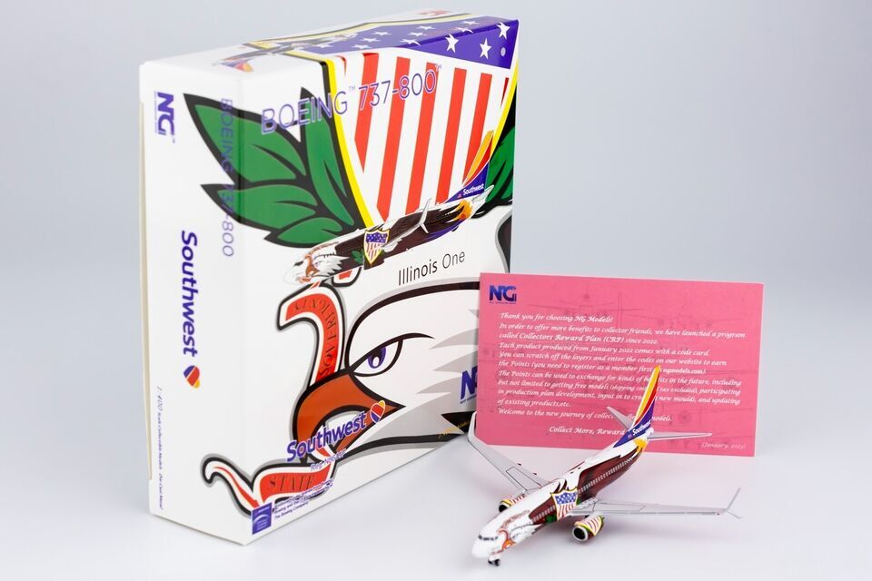 1:400 NG Model Southwest BOEING 737-800 Passenger Airplane Diecast Plane Model