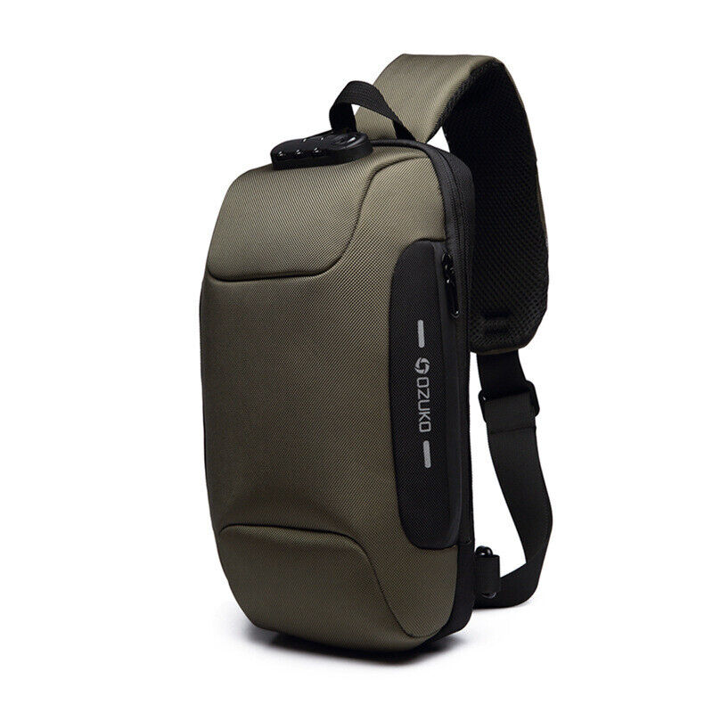 Comb. Lock Charging Port Water Resistant Chest Pack Sling Bag One Strap Backpack