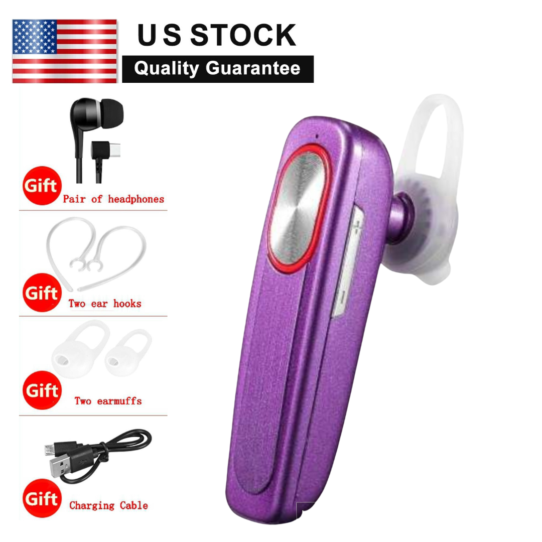 Wireless Bluetooth 5.0 Earpiece Headset Driving Trucker Earbuds Noise Cancelling