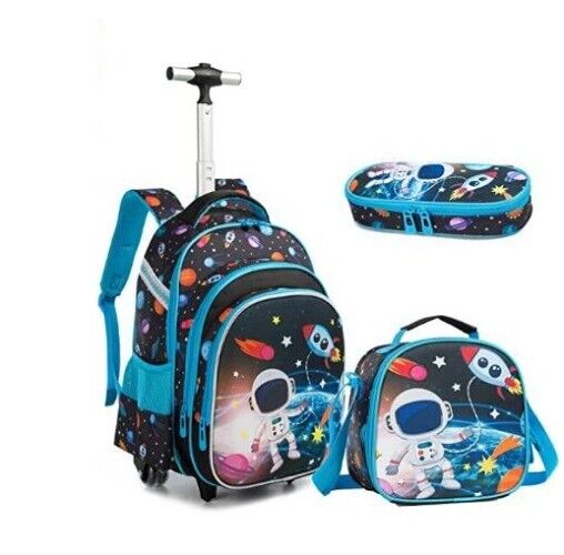 3pcs Schoolbag Lunch Bag School Bags Wheeled Backpack Student Backpack Boys