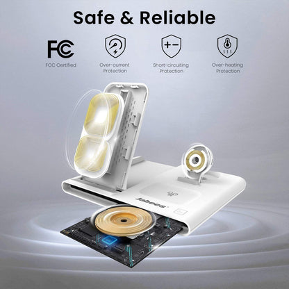 Jabees PowerGlow 4-in-1 Wireless Charging Station - Foldable