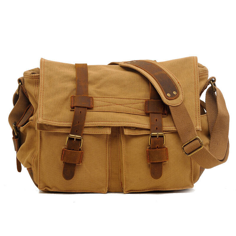 Men Canvas Shoulder bag Satchel School Shoulder Messenger Bag Postman Corss Body