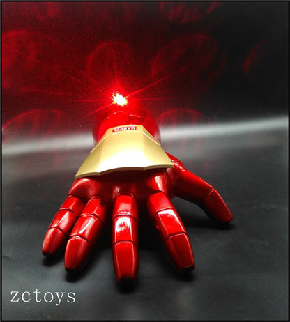 1 Pair 1:1 New Iron Man Gauntlet Laser LED Light Gloves Cosplay Props Model Toy