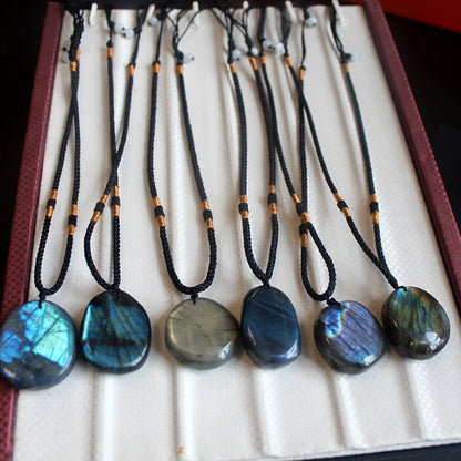 3~5cm Natural Labradorite Pendant Crystal Necklace Healing Stone Necklace Charm