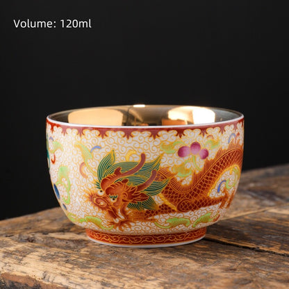 One Cup Chinese Tea Cup Ceramic Gilt Color Enamel Craft Creative Master Cup New