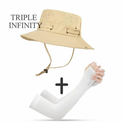 Summer Bucket Hat Mesh Breathable Outdoor Fishing Mountaineering Hiking Foldable