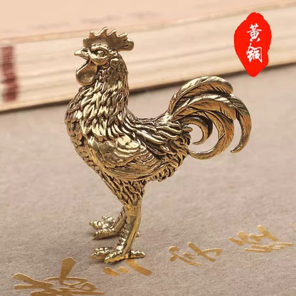 1Pc Brass Rooster Town House Mascot Tea Ceremony Tea Pet Decoration Ornament