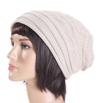 Womens Mens Baggy Beanie Hat Winter Ski Slouchy Outdoor Warm Oversized Skull Cap