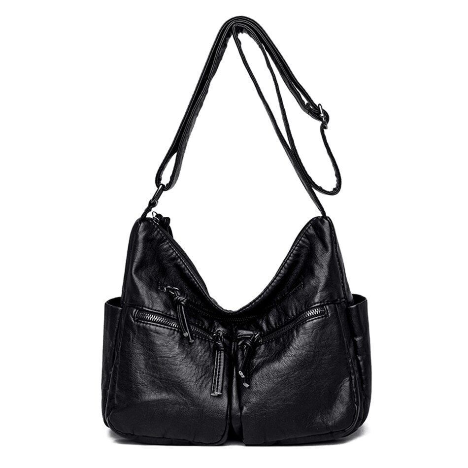 Leather Handbag Women Bags Shoulder Crossbody Bags Polyester Purse Bucket Shape