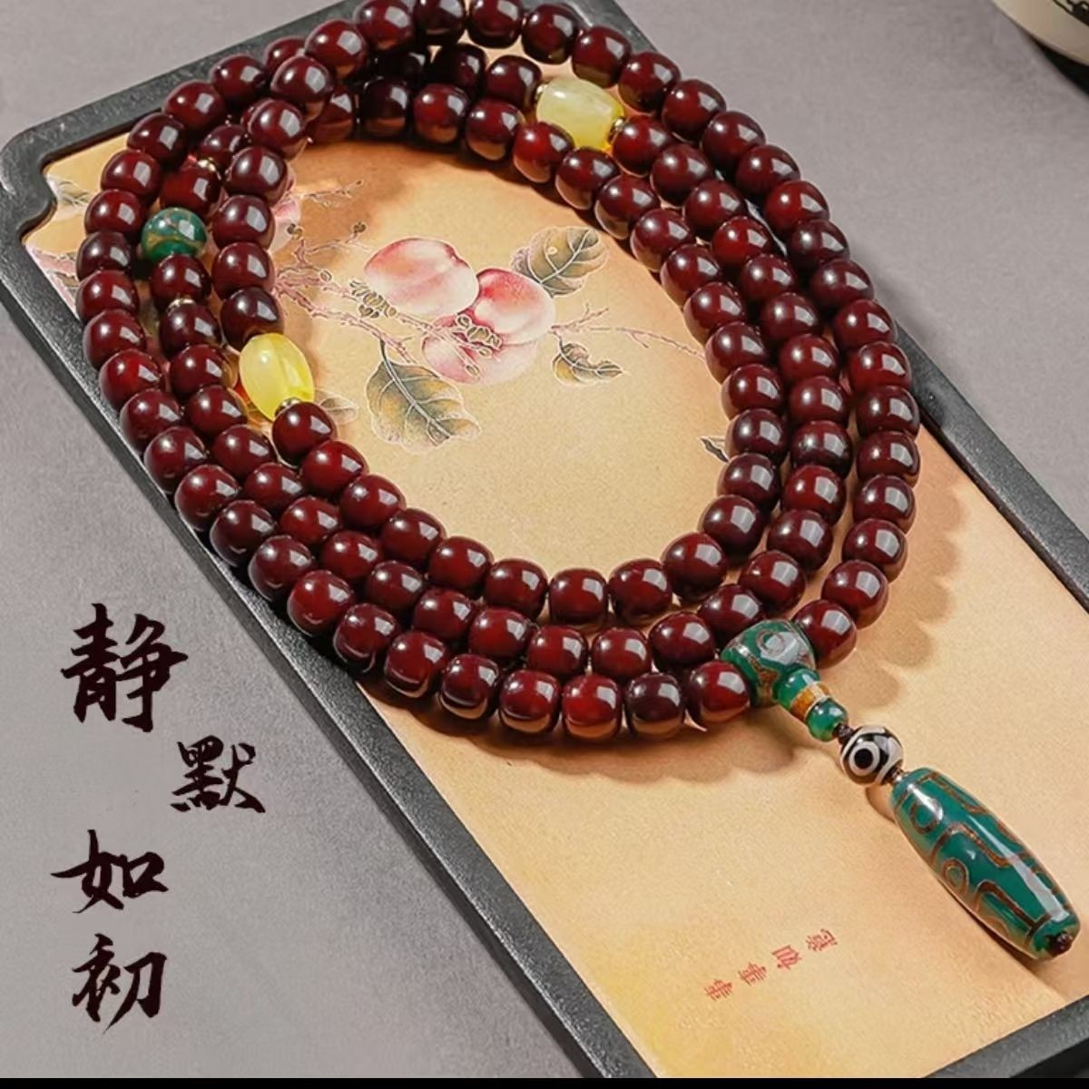 108 Beads Bodhi Root Mala Bracelet Prayer Beads Buddhist Rosary For Men Women
