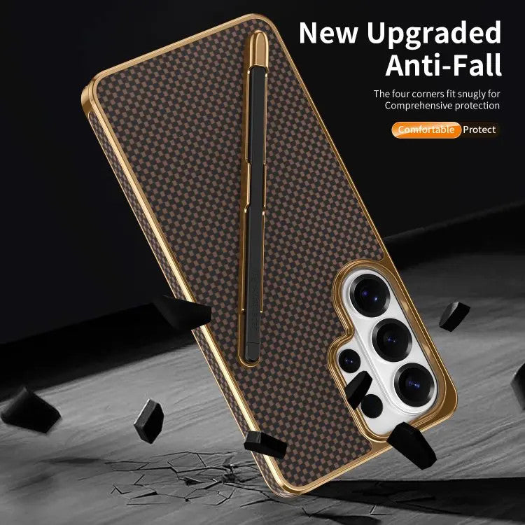 Back Cover for Samsung S24 Ultra/S25/S26 Carbon Fiber Texture Mobile Phone Case